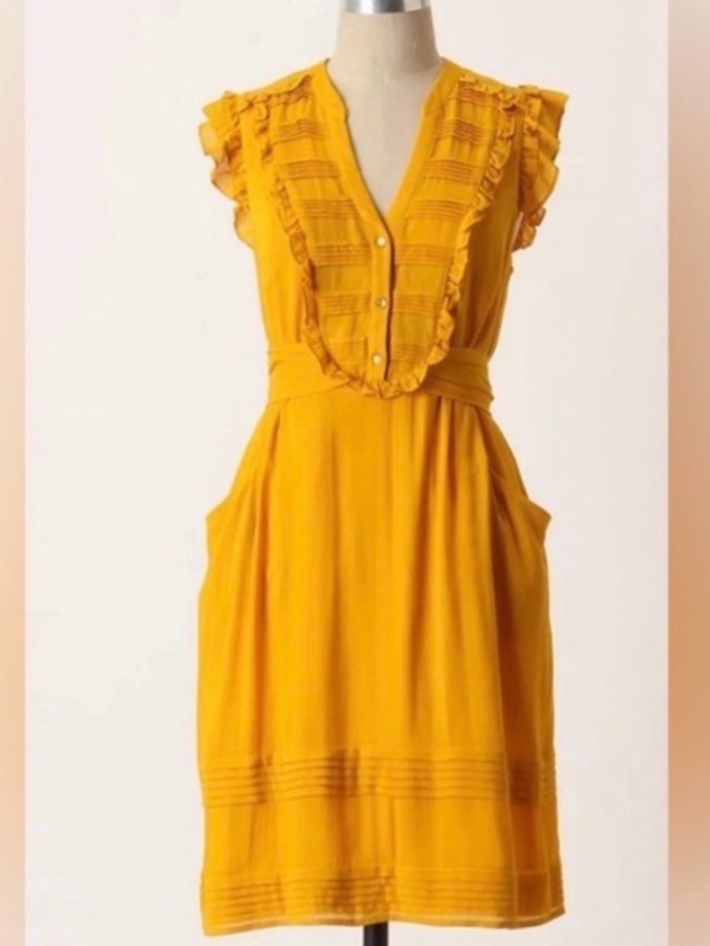 Anthropologie Odille All Seasons Ruffled Shirtdress